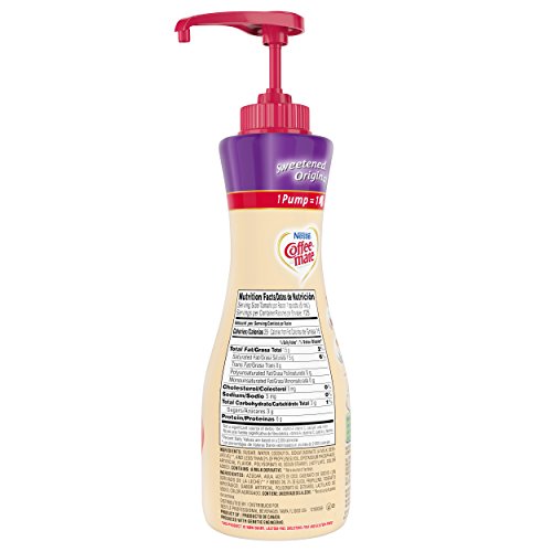 NESTLE COFFEE-MATE Coffee Creamer, Sweetened Original, 21.1oz liquid pump bottle, Pack of 3