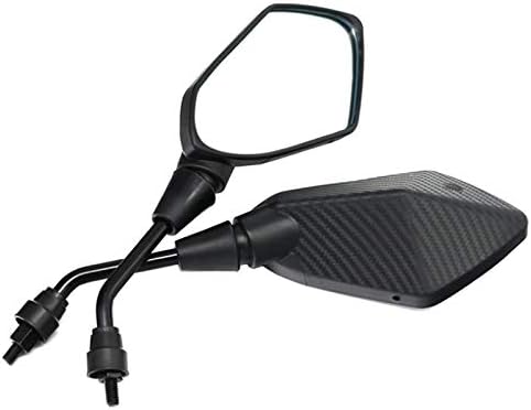 Vaorwne 2Pcs/Pair Motorcycle Mirror Scooter E-Bike Rearview Mirrors Electrombile Back Side Convex Mirror 8Mm Carbon Fiber
