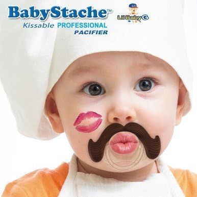 BabyStache Kissable Baby Pacifier. Kissable Professional Brown | Cute & Funny Mustache Pacifiers for Babies | BPA Free, Latex Free, High Grade Silicone | For Newborns Infants & Toddlers by BabyStache