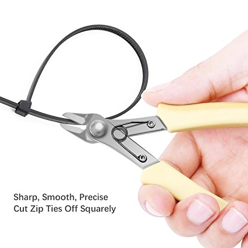 VAKOO Wire Flush Cutter 5-Inch VK-23 Micro Diagonal Cutting Pliers for Electronics and Jewelry Marking- Yellow