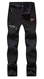 Anlamb Men's Outdoor Waterproof Windproof Fleece Cargo Snow Ski Hiking Pants