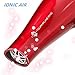Jinri Negative Ionic Hair Dryer 1875W DC Motor Blow Dryer with 3 Speed / 2 Heat Settings and Cool Shot Button,Red