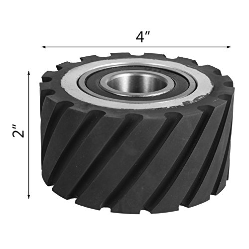 Happybuy 4"x2" Belt Grinder Rubber Wheel Serrated Rubber Contact Wheel