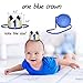 1st Birthday Boy Decoration Set One Blue Birthday High Chair Banner, Glitter Cake Topper, Glitter Crown,20pcs Balloons With Streamers