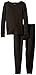 Fruit of the Loom Little Girls' Waffle Thermal Underwear 2-Piece Set, Intradeco Black, 4/5