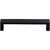 Top Knobs TK251BLK Sanctuary II Collection 5" Modern Metro Pull, Flat Black