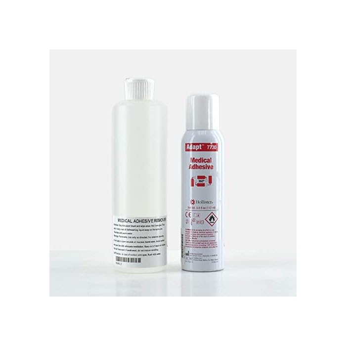 Hollister Adapt Medical Adhesive Spray HOL7730 3.8 oz and Adhesive Remover 12 oz Bottle Breast Forms (Combo)