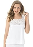 Comfort Choice Women's Plus Size Comfort Choice Silky Lace-Trimmed Camisole