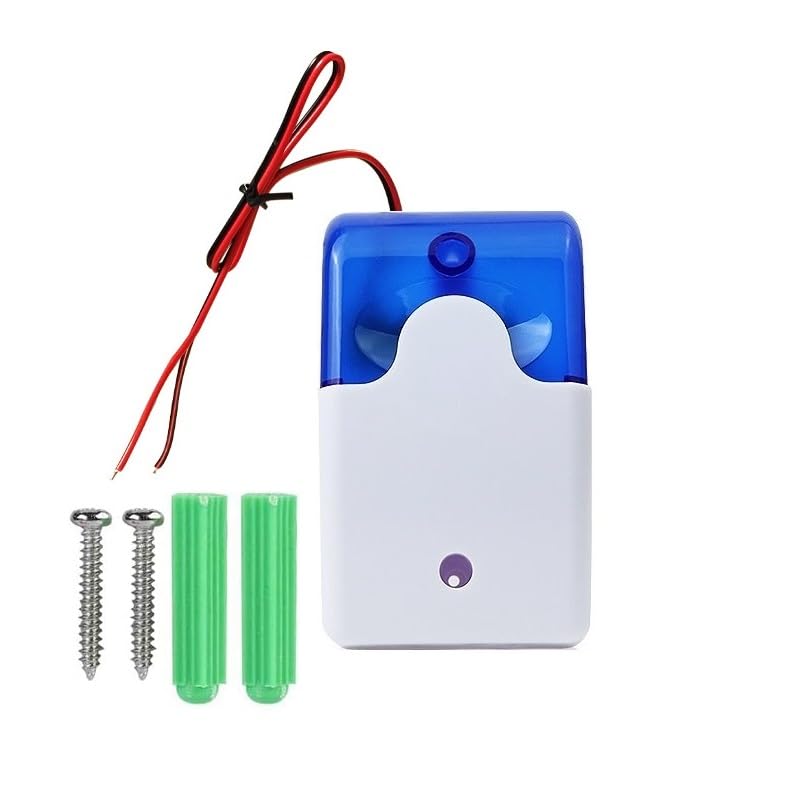 Switian 120dB Security Alarm with Strobe Light - 12V Loud Siren & Flashing Alert System for Retail Stores, Hotels, Emergency Evacuation