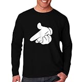 Mickey Pistol Gun Men's Drake Gangster Swag Long Sleeve T-Shirt NEW Black L