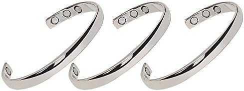 3 Bracelet Value Pack. Magnetic Bracelets for Natural Arthritis Pain Relief. (Bundle: 3 Bracelets/Silver Colored/Individually Boxed)