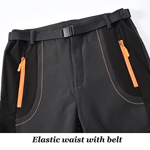 Rdruko Men's Fleece Hiking Pants Insulated Waterproof Ski Athletic