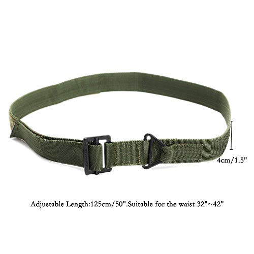 Survival Tactical Belt, Emergency Fire Rescue Rigger Waist Belt Military CQB Belt Army Green - Thumbnail 5