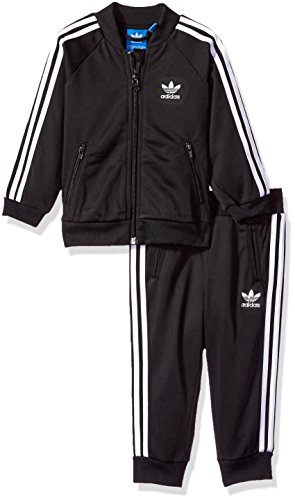 adidas Originals Baby Infant Originals Superstar Track Suit, Black/White, 9M