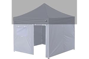 Eurmax USA Full Zippered Walls for 10 x 10 Easy Pop Up Canopy Tent,Enclosure Sidewall Kit with Roller Up Mesh Window and Door 4 Walls ONLY,NOT Including Frame and Top (Grey)