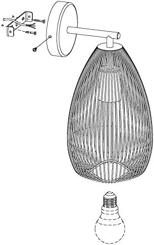 Wandlampe Clevedon, 1 flammige e Wandleuchte, Material: Stahl