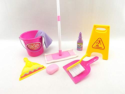 MeeYum Kids Pretend Play Housekeeping Help Cleanup Floor Toy Set Includes Mop, Bucket and Accessories