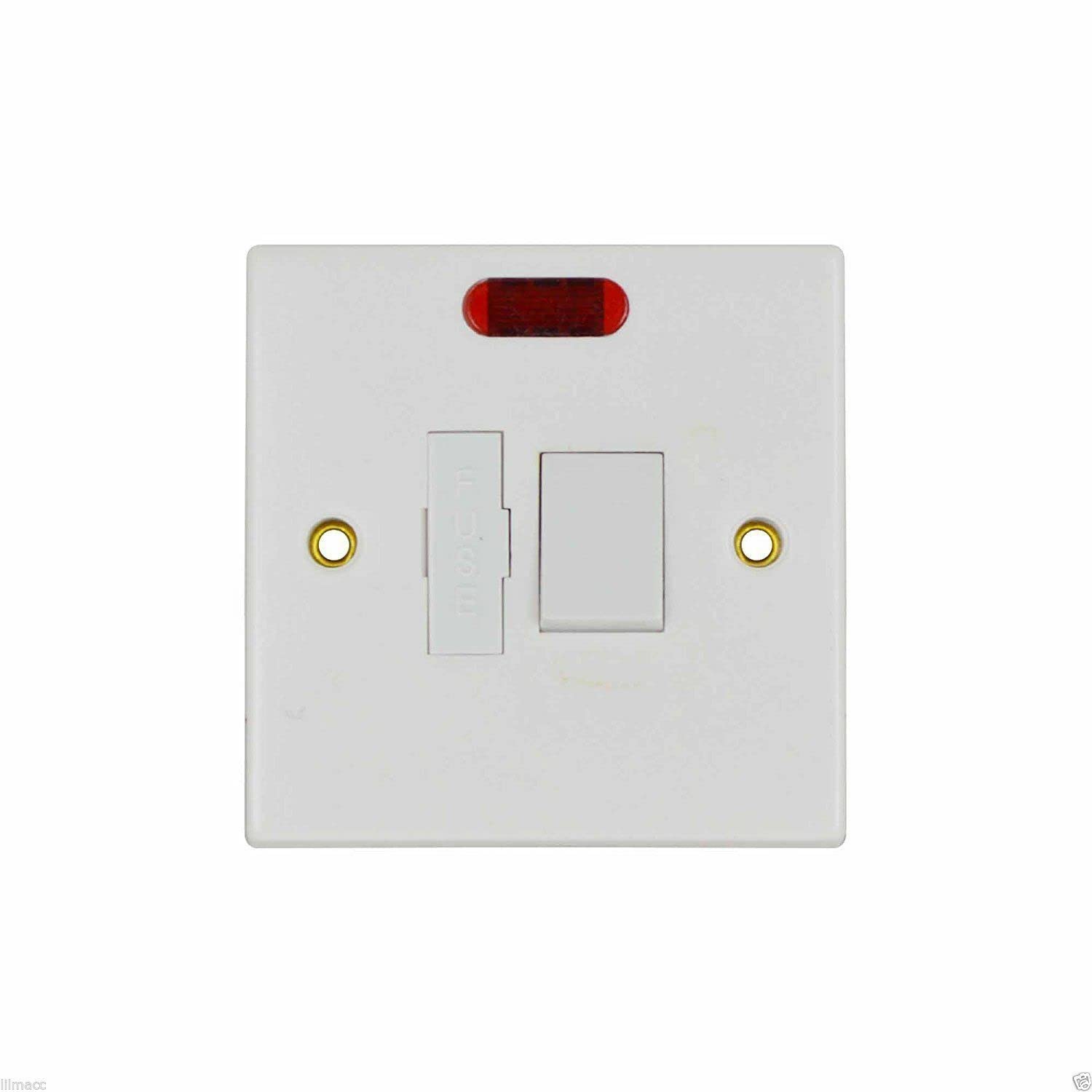 13A Wall Switch Fused Connection Unit Switched Spur with Neon Indicator - Standard Square White