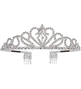 Sliver Tiara, Didder Crystal Tiara for Women Tiara for Girls Crowns for Women Tiaras With Comb, S...