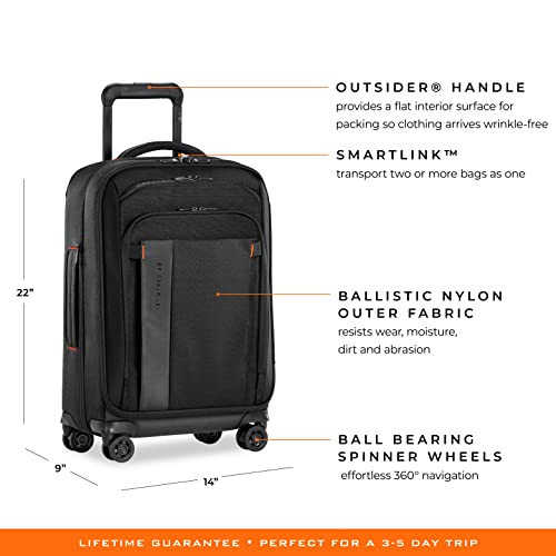 Briggs & Riley ZDXExpandable Luggage with 4 Spinner Wheels, Black, CarryOn 22 Inch Pricepulse