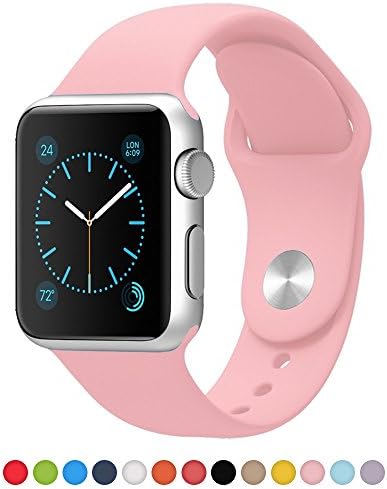 Apple Watch Band 42mm for Women Girls, iSTYLE TPU Strap Soft Silicon Replacement Sport Band for Apple Watch iWatch - 42MM TPU Large Vintage Rose
