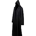 Joyshop Mens Halloween Witch Cosplay Robe Costume Adult Hooded Cloak Cape,Black,4XLarge
