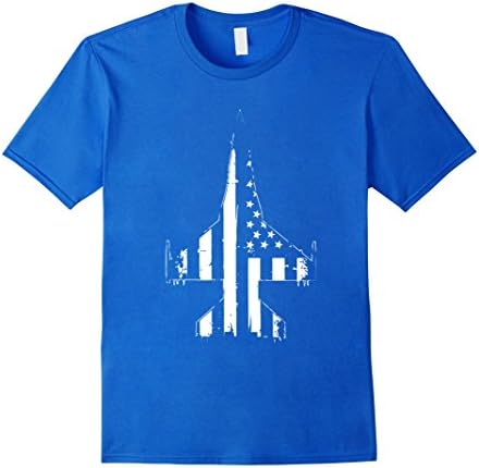 Men's Cool U.S Air Force Shirt - F16 U.S Flag shirt Medium Royal Blue