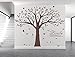 Giant Family Tree Wall Decals Photo Tree Wall Decals with Birds Wall Stickers for Living Room Nursery Bedroom Decoration (Coffee Brown)