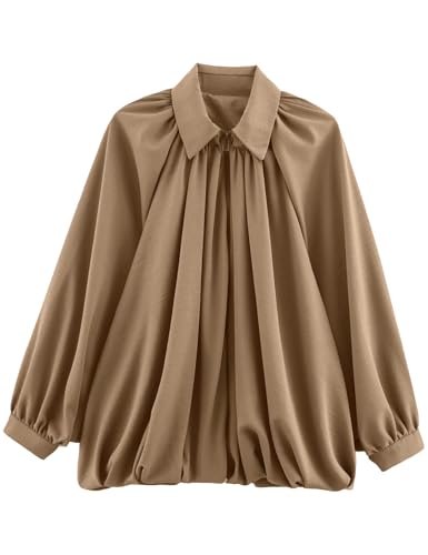 Kissonic Women's Puffed Bomber Jacket Lapel Collar
