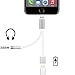 SOKAD LYSB01M3RBVVE-ELECTRNCS iPhone 7/7 Plus 2-in-1 Lightning Charging Cable 3.5mm Headphone Adapter and Lightning Charging Port Extension Cable for Apple Devices iPhone Lightning Converter and Audio Jack, No Music Control