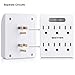 [4 Pack] BESTTEN 6 Outlet Wall Adapter with LED Indicator, 15A/125V/1875W, ETL Listed, White