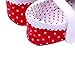 DZT1968® Baby Girl Cloth Soft Sole Round Dot Prewalker Mary Jane Shoes With Flower (L (12-18 months), Red)