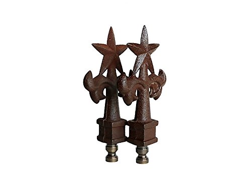 Iron Star Lamp Finials, A Matching Pair
