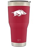 Simple Modern University of Arkansas 30oz Cruiser Tumbler - Vacuum Insulated Stainless Steel Hogs Travel Mug - Razorbacks Woo Pig Sooie Tailgating Cup College Flask