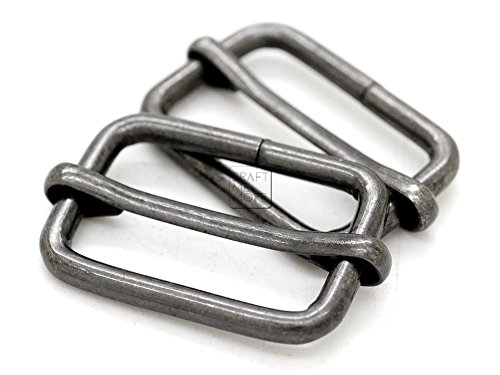 CRAFTMEmore Movable Bar Slide Strap Adjuster Rectangle Strap Keeper Triglide Belt Keeper Purse Making 5/8