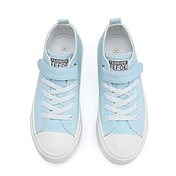 Fefoe Boys Blue Canvas Shoes Girls Canvas Walking
