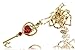 The East Bar Key & Heart Pendant Necklace with Created Red Ruby: 18K Gold Plated Jewelry Gift for Women