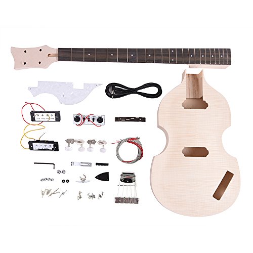Ammoon unfinished diy electric bass guitar kit basswood…