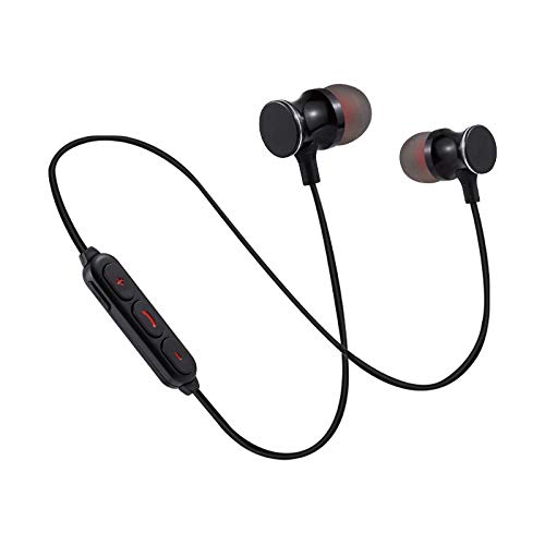 Shot Case Bluetooth Headphones Metal for Samsung Galaxy S10+ Wireless Remote Control Hands- Sound In-Ear Universal (Black)