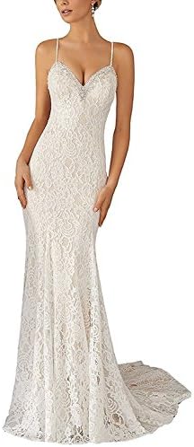 LL Bridal Women's Floral Lace Bridal Gown Mermaid Long Wedding Dresses 2018 for Bride M0033