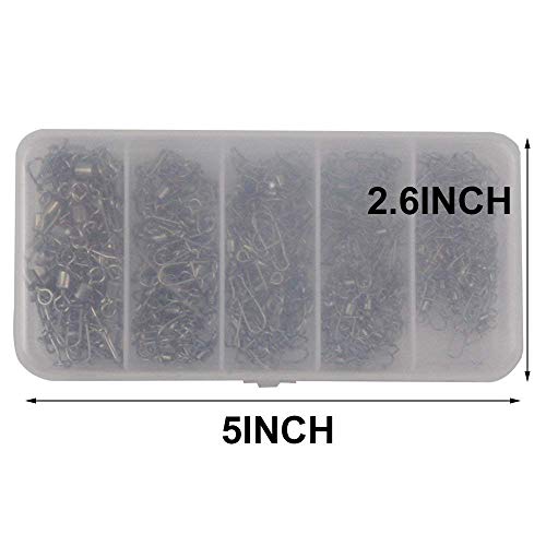 OROOTL 250 STK Angel Wirbel Set Angelwirbel Rollen Wirbel Angeln mit Safety Snap Angelköder Verbinder Angelzubehör Set Angelgeräte – Bild 7