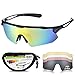Sports Sunglasses Bike Cycling Sunglasses for Men Women with 5 Interchangeable Lens,Polarized Sunglasses with Anti-Uv400 for Driving Fishing Golf