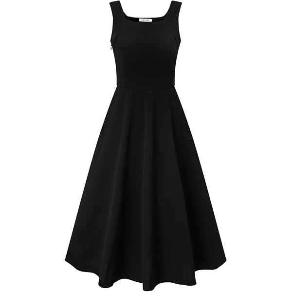 AstralElegance Women's Elegant Black Midi Dress, Bow Collar, Sleeveless, A- Line, High Neck (US, Alpha, Small, Regular, Regular, Black) at Amazon  Women's Clothing store