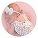ARLAYO Newborn Girl Photography Outfits Lace Bow Vest Bodysuits and Headband (White)