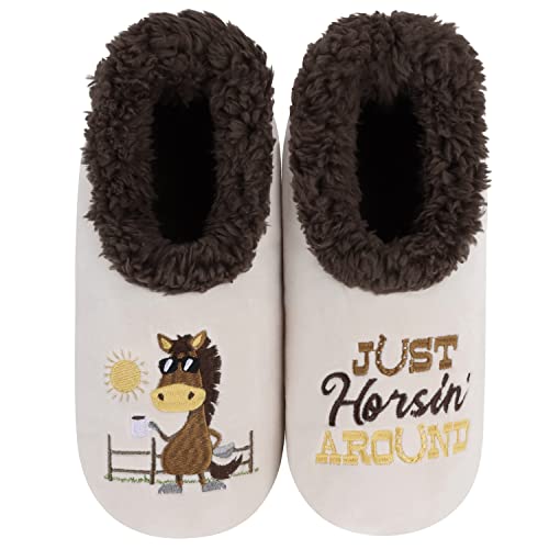 Snoozies Slipper Socks for Women, Animal Slippers with Soft Non