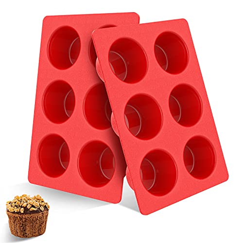 Jumbo Muffin Pan, 6 Cup Large Silicone Cupcake Baking CupsDeep Size