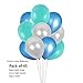 1st Birthday Decorations,Baby Boy First Birthday Party Supplies Include 87Pcs Silver Number 1 Balloons Crown High Chair Decoration Banners Hanging Swirls Paper Pompoms Blue and Green Balloons Cake Flags For One Year Old Baby
