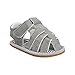 Kuner Infant Baby Boys Girls Pu Leather Rubber Sole Anti-Slip Summer Sandals First Walkers (13cm(12-18months), Gray-1)