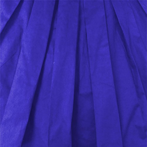 Dressever Women's Vintage A-line Printed Pleated Flared Midi Skirts Royal Blue Medium - Thumbnail 7