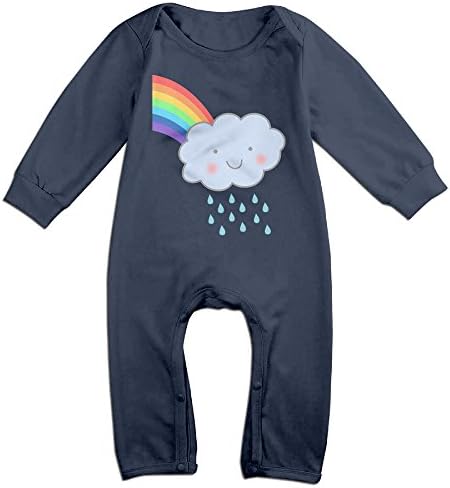 HOHOE Babys Cute Rain Cloud Rainbow Long Sleeve Romper Bodysuit 12 Months
